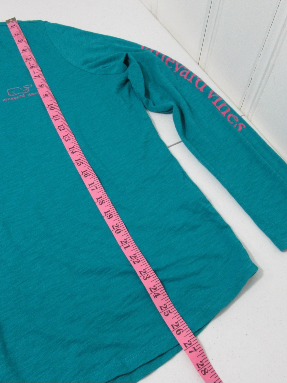 Vineyard Vines Teal Long Sleeve Crewneck Whale Tee Shirt Size XL - Picture 8 of 10
